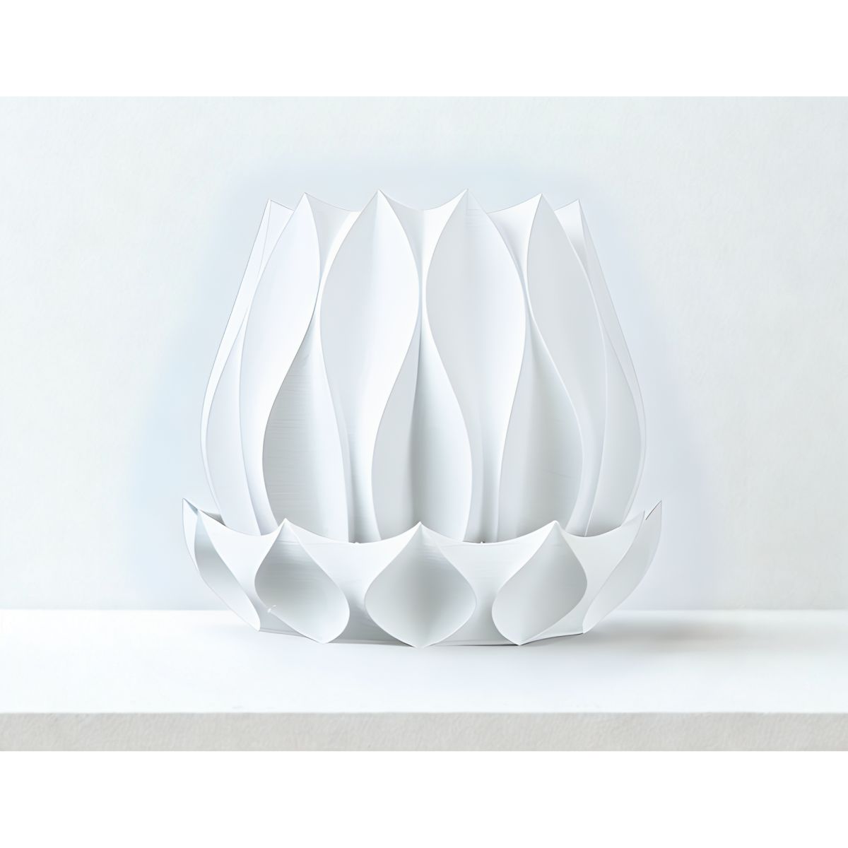 Ghiveci de flori 3d Tallflower Premium rotund 16.5 x 15 cm, Culoare Alb Engros