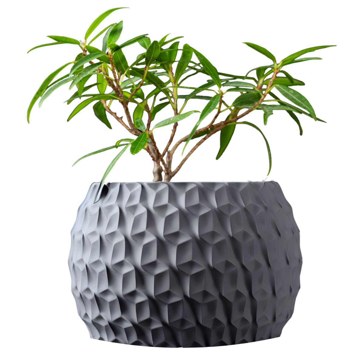 Ghiveci de flori 3d Antic Premium rotund 20.5 x 14.5 cm, Culoare Gri Engros