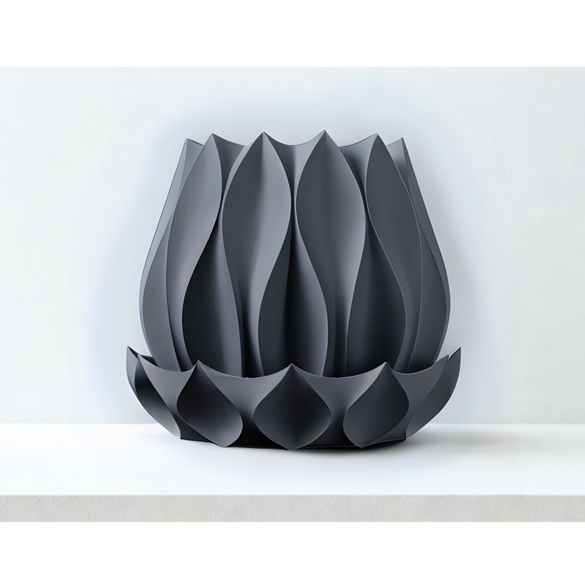 Ghiveci de flori 3d Tallflower Premium rotund 16.5 x 15 cm, Culoare Gri Engros