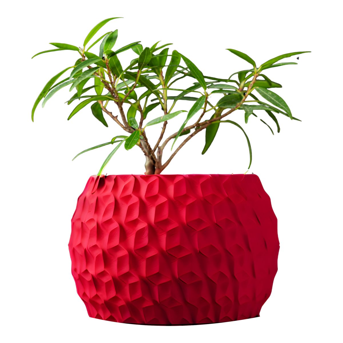 Ghiveci de flori 3d Antic Premium rotund 12.5 x 9 cm, Culoare Rosu Engros