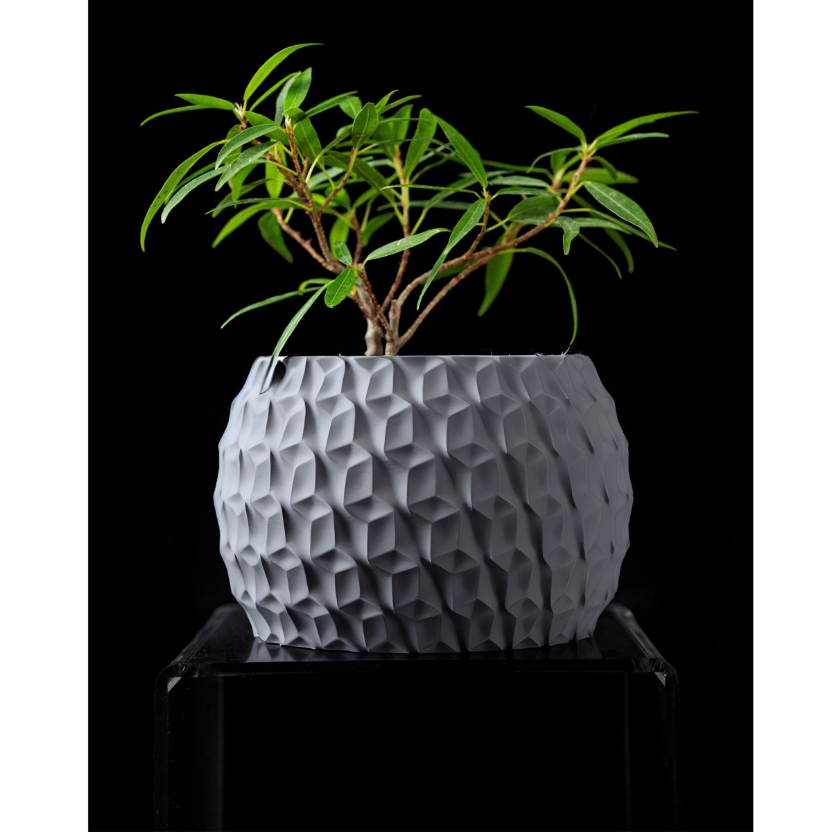 Ghiveci de flori 3d Antic Premium rotund 15 x 10.5 cm, Culoare Gri Engros