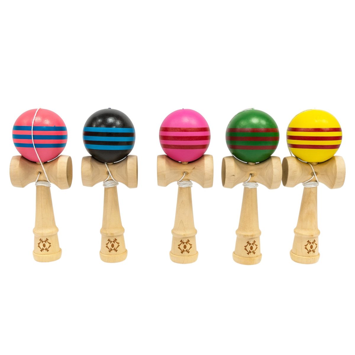 Kendama 18cm din Lemn, cu Ștampilă Gravată, Diferite Culori Engros
