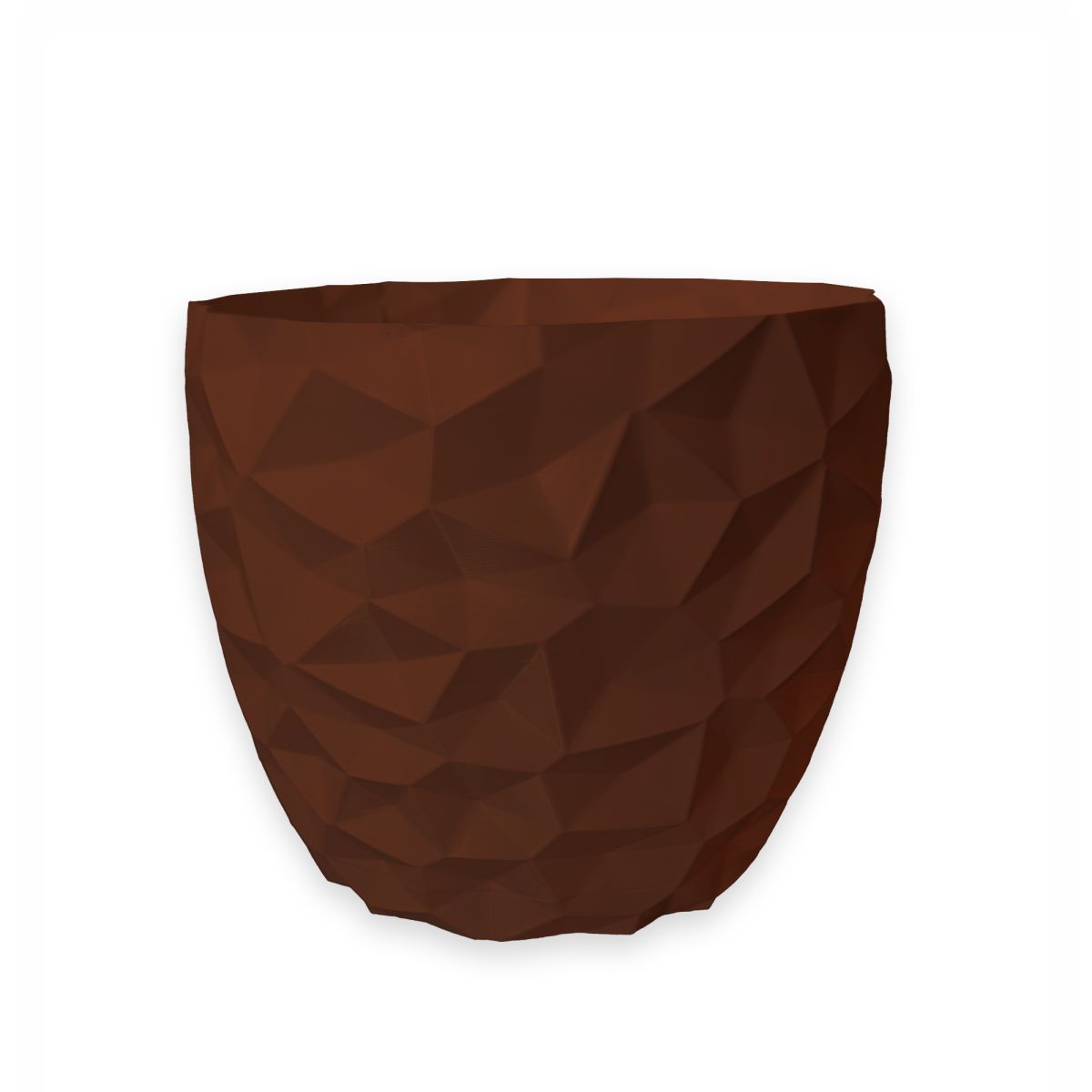 Ghiveci de flori 3d, Dunora , rotund 15.5 x 14.5 cm, Culoare Maro Engros