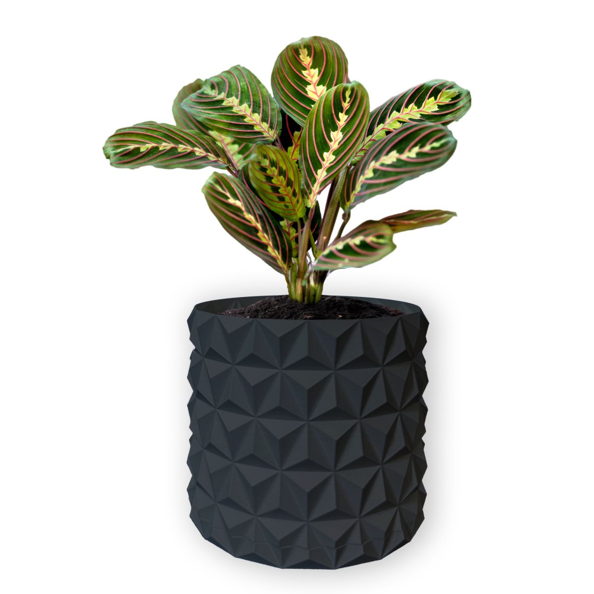 Ghiveci de flori 3d, Krystar , rotund 16.5 x 15.5 cm, Culoare Antracit Engros