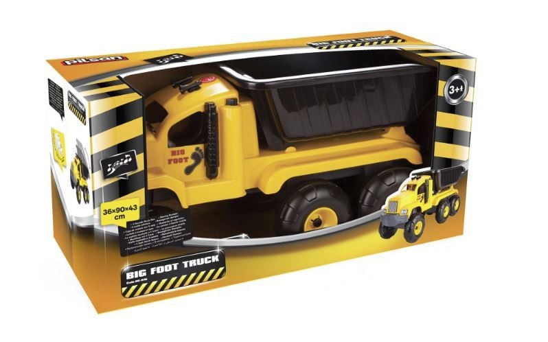 Camion de jucarie, Basculanta BIG FOOT®, Remorca rabatabila, 6 Roti, 90 CM, Pilsan