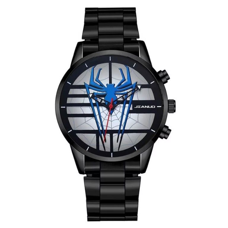 Ceas Spiderman, Barbatesc, Curea business din Zale, Metal, Negru si Albastru Engros
