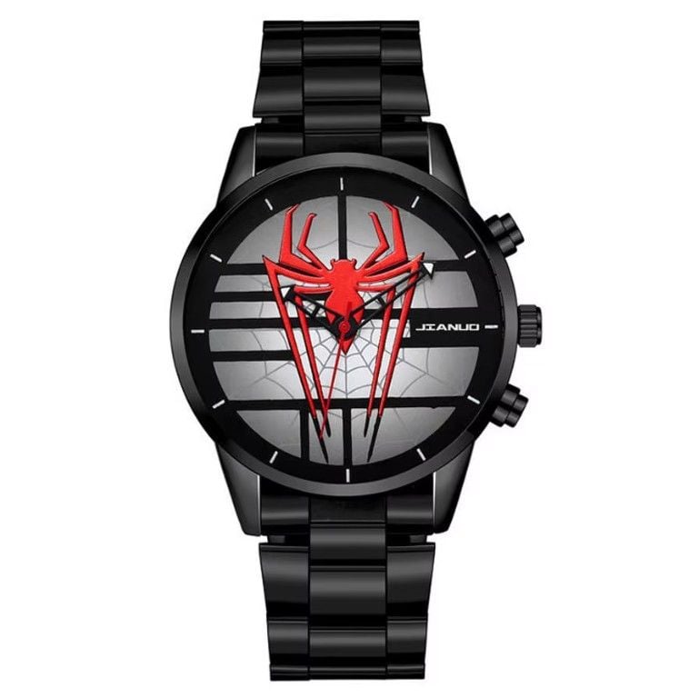 Ceas Spiderman, Barbatesc, Curea business din Zale, Metal, Negru si Rosu Engros