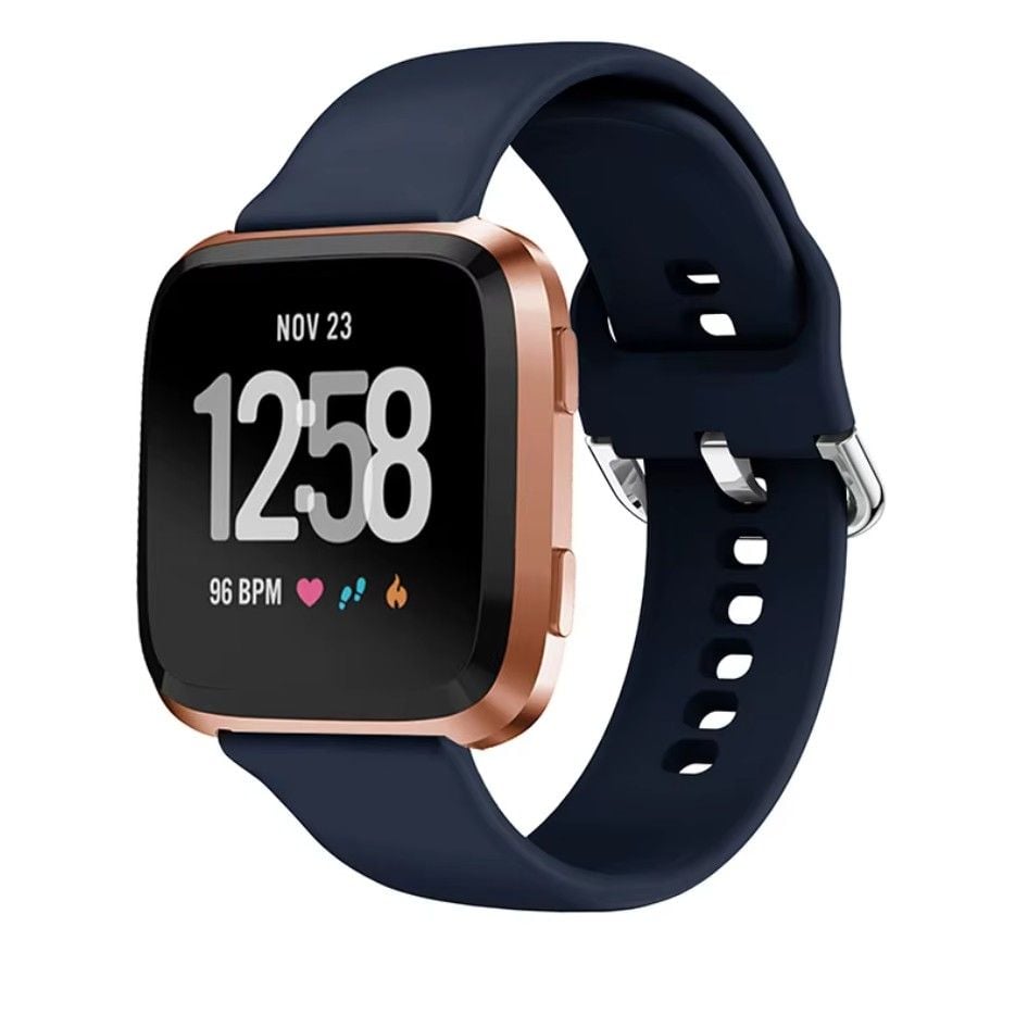 Curea Smartwatch 22 mm, Sistem Quick-Release, Compatibila Fitbit Versa/Versa 2/Versa Lite, Silicon flexibil, Bleumarin - Lungime L 170-210 mm Engros