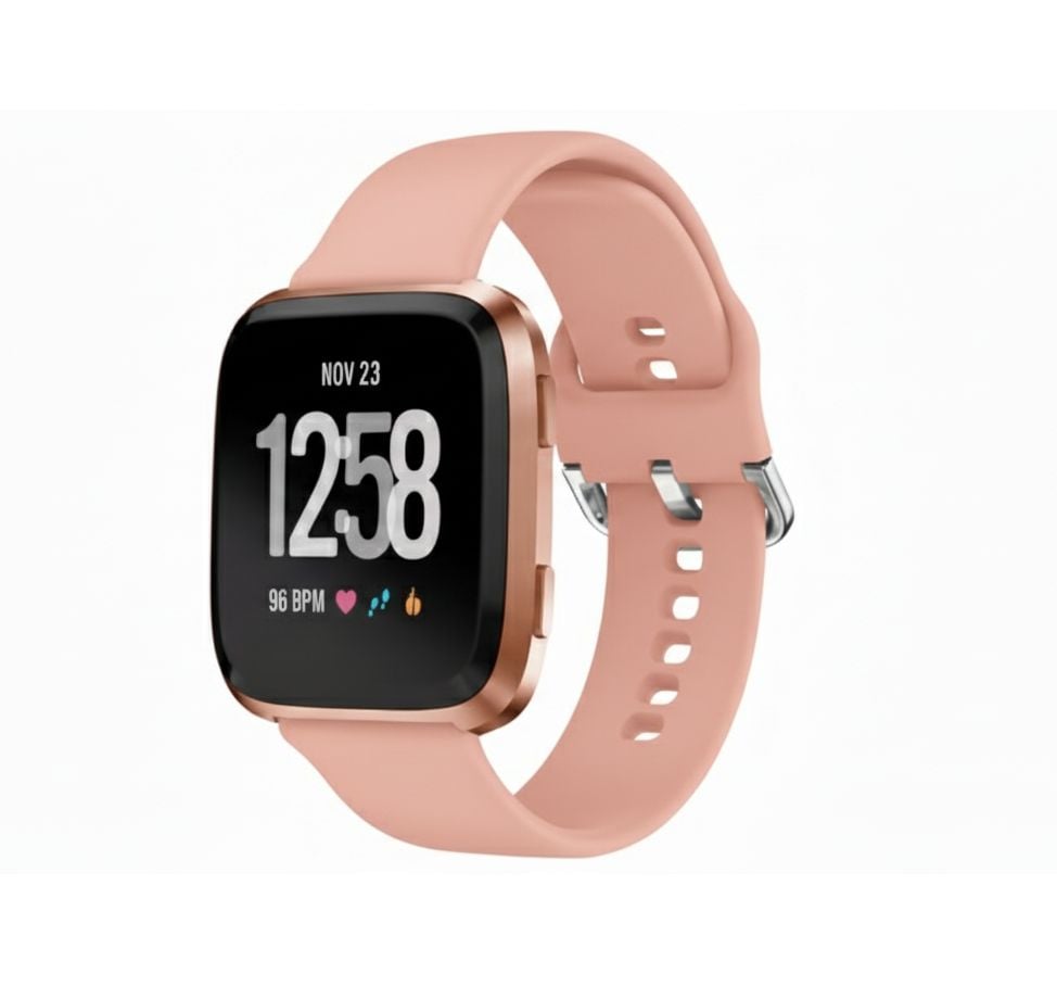 Curea Smartwatch 22 mm, Sistem Quick-Release, Compatibila Fitbit Versa/Versa 2/Versa Lite, Silicon flexibil, Roz - Lungime S 140-180 mm Engros