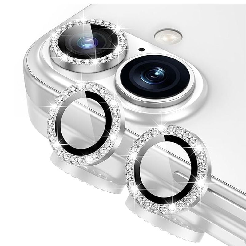 Folie Camera cu Strasuri pentru iPhone 17Individuala, Sticla, Argintiu Engros