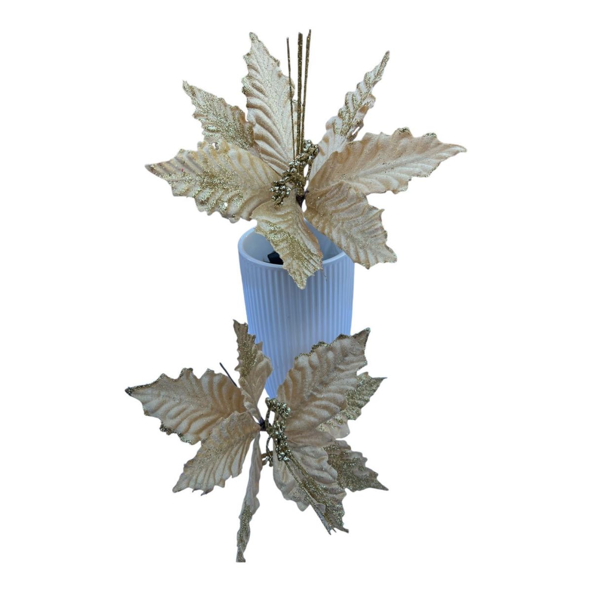 Crăciunițä ornament floare en gross 30 cm auriu