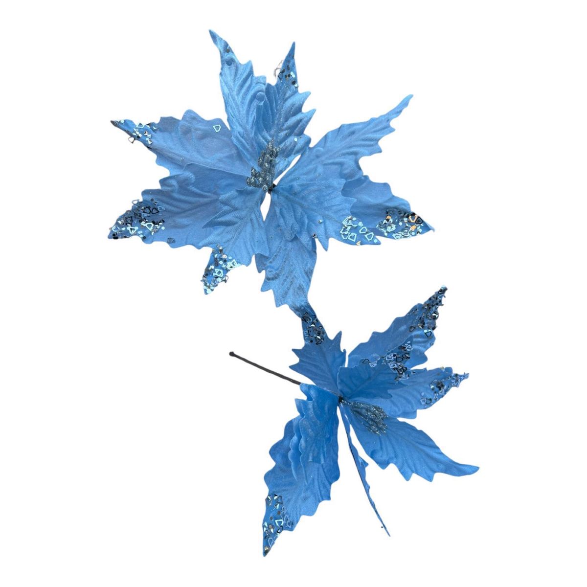 Crăciunițä ornament flore en gross 35 cm albastru