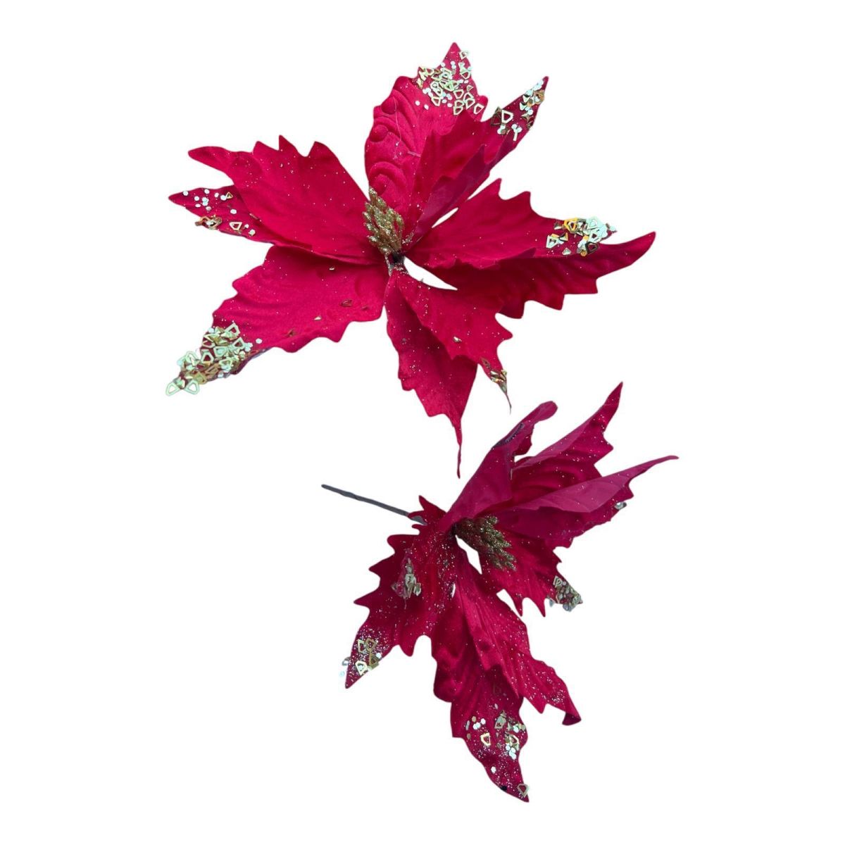 Crăciunițä ornament flore en gross 35cm rosu