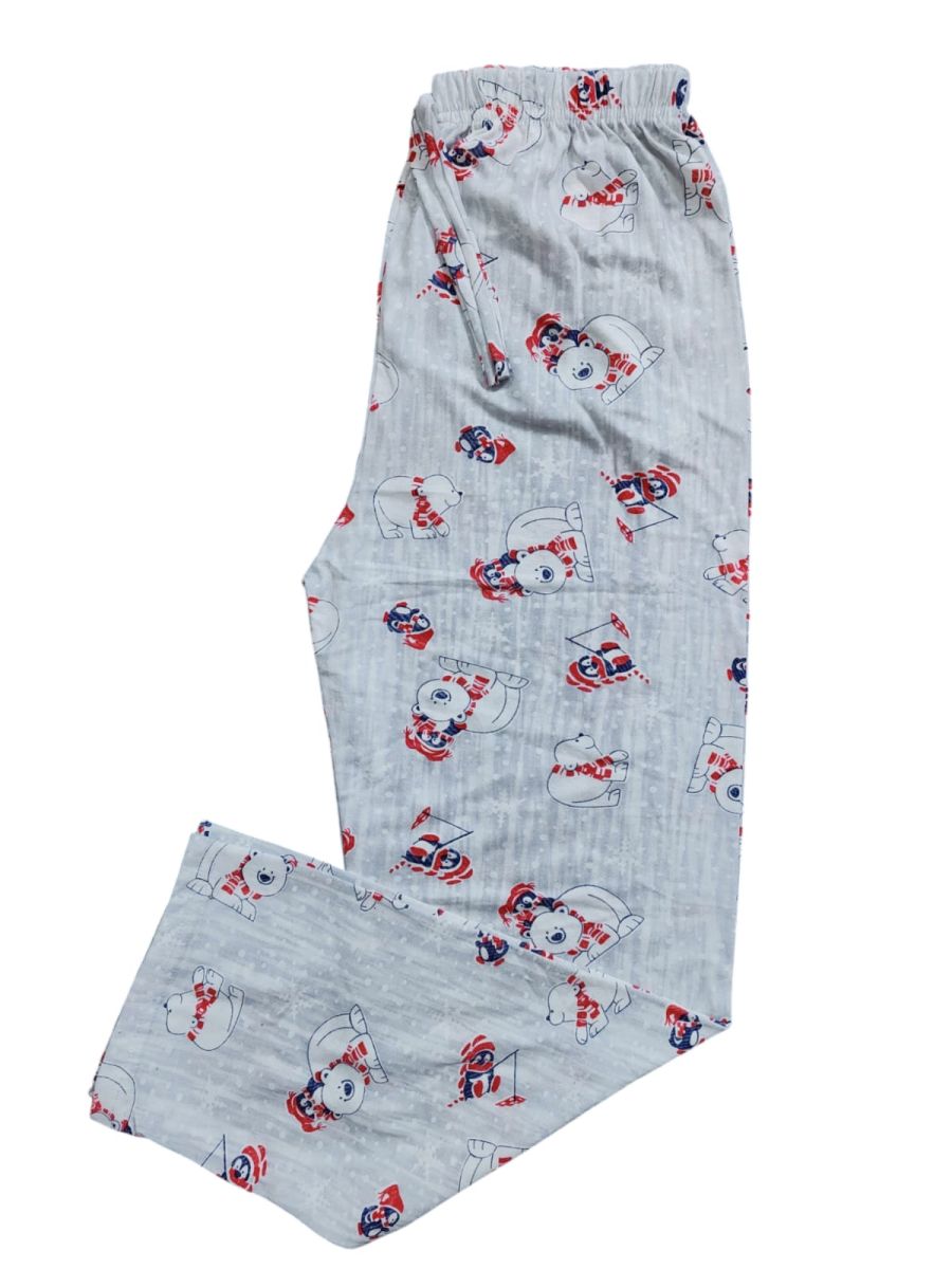 Pantaloni pijama dama Craciun,Culoare Gri,Engros