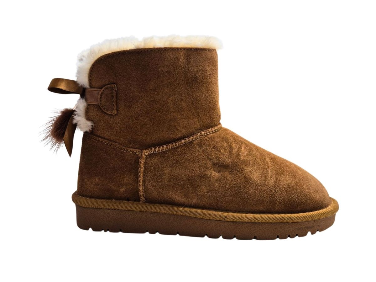 Cizme Dama Tip UGG, Piele Naturala, GGM, Interior Imblanit, Accesoriu Fundita, Talpa Usoara, Antiderapanta, Engross, Marimi 36-40, 8buc/bax camel