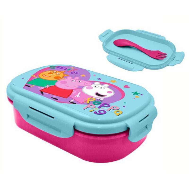 Cutie sandvis cu tacamuri, fara BPA, 21x14x6 cm, Peppa Pig, Multicolor Engros