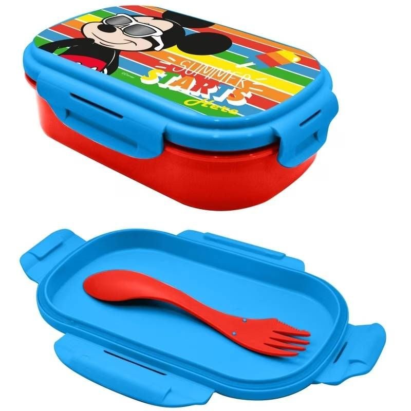 Cutie sandvis cu tacamuri, fara BPA, multicolor, 21x14x6 cm, Mickey Mouse, Disney Engros