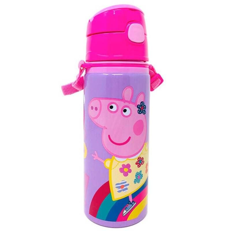 Sticla de apa, pentru copii, din aluminiu, fara BPA, multicolor, 600 ml, Peppa Pig Engros