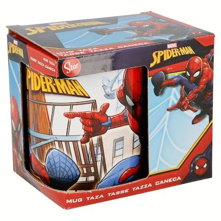 Cana ceramica cu cutie cadou Spiderman Streets, Multicolor Engros