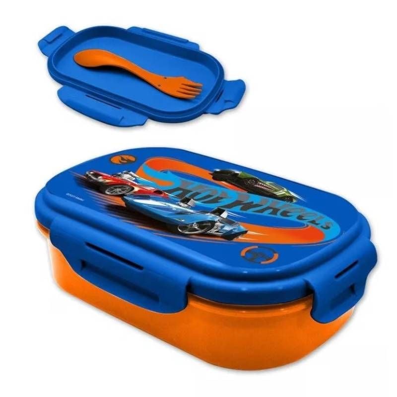 Cutie sandvis cu tacamuri, fara BPA, multicolor, 21x14x6 cm, Hot Wheels Engros