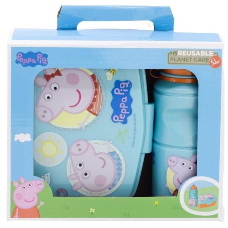 Set cutie sandwich si sticla pentru lichide, 400 ml, multicolor, Peppa Pig Engros