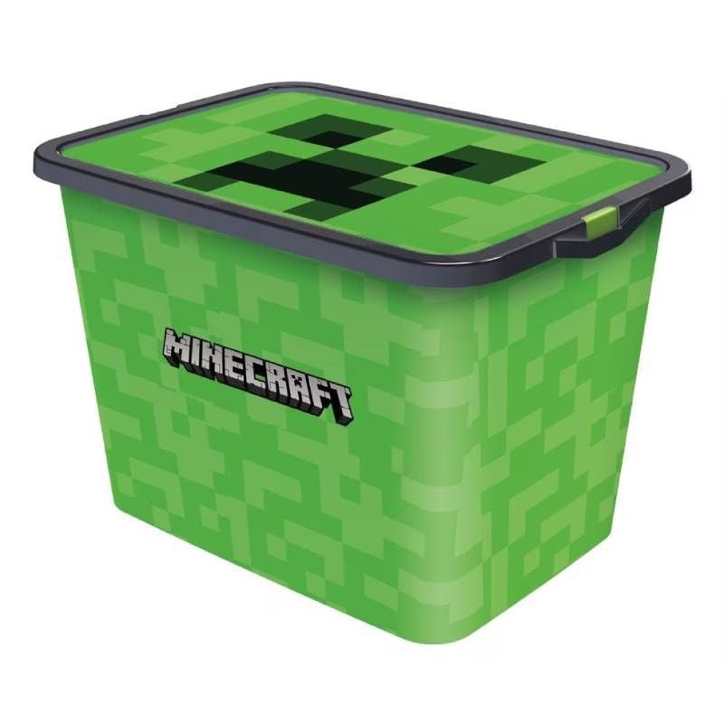 Cutie pentru depozitare, din plastic, cu capac, 23 L, multicolor, 40x27x29 cm, Minecraft Engros