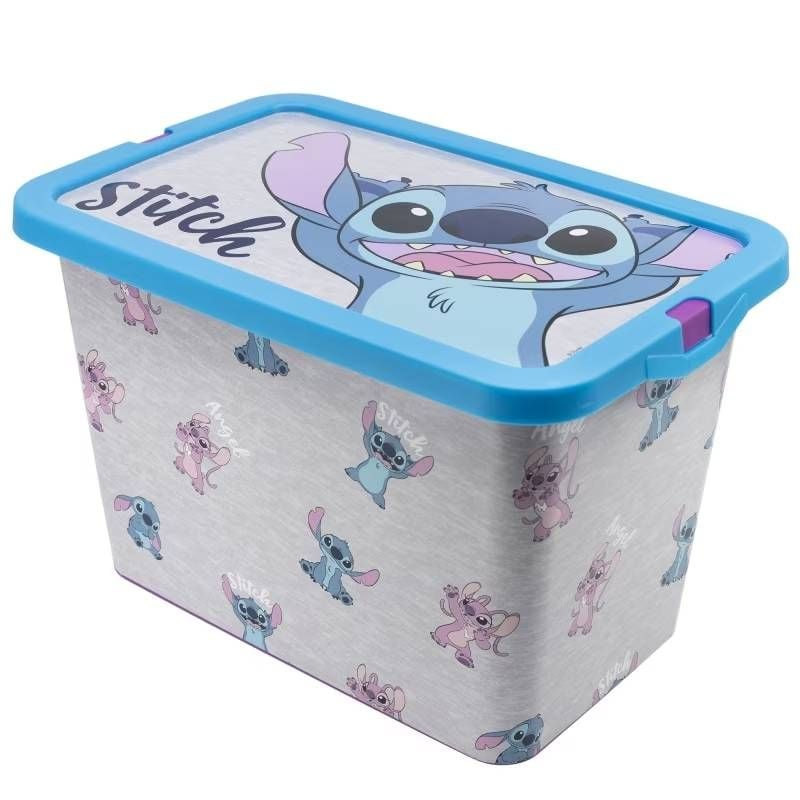 Cutie pentru depozitare, din plastic, cu capac, 7 L, multicolor, 29x19x19 cm, Stitch and Angel Engros