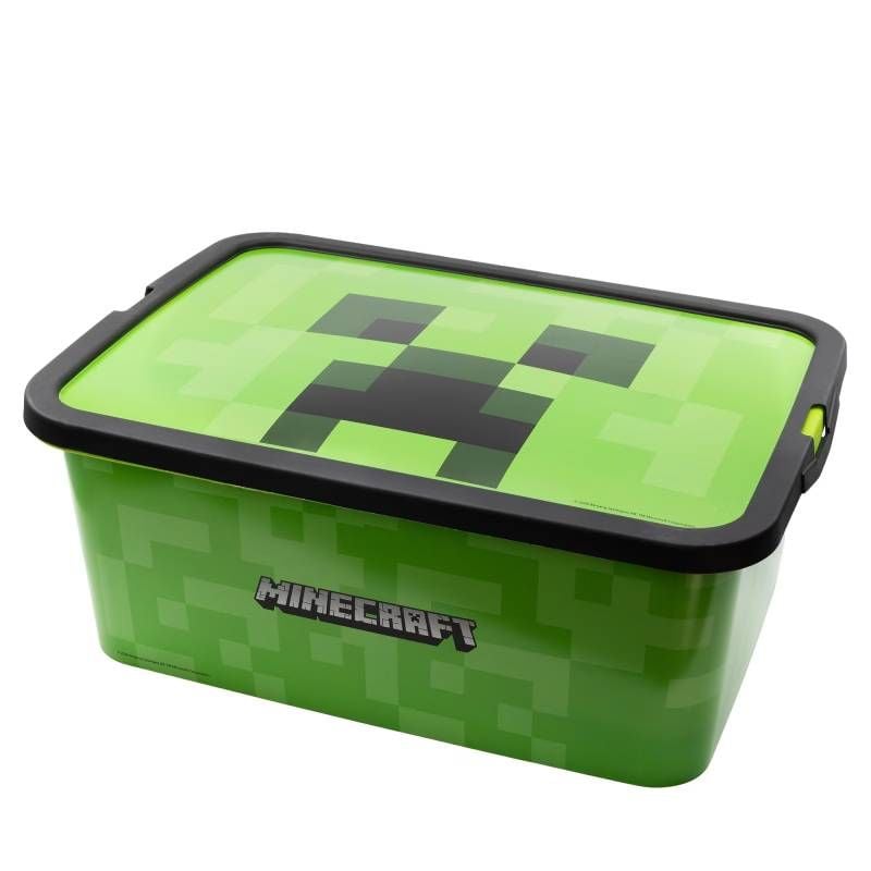 Cutie depozitare jucarii, Minecraft, 8,5x19,2x28,7 cm, 13 l Verde Engros
