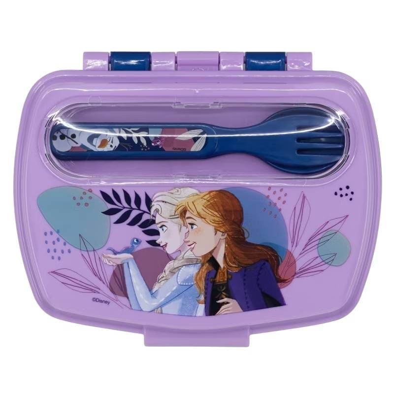 Cutie sandwich cu lingura si furculita, multicolor, plastic fara BPA, Trust, Frozen Engros