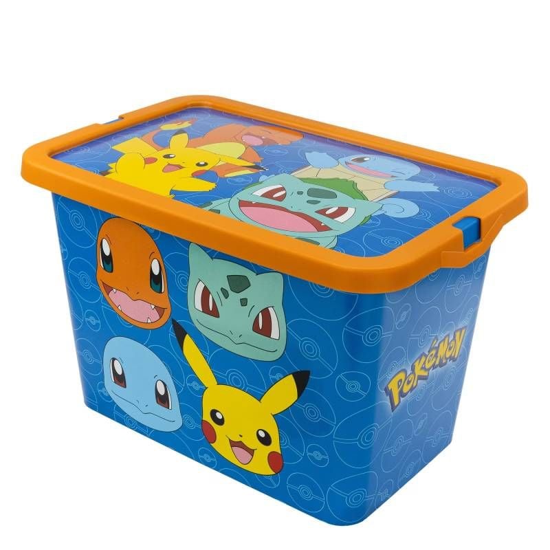 Cutie depozitare jucarii, Pokemon Rock, 8,5x19,2x28,7 cm, 7 l Albastru Engros