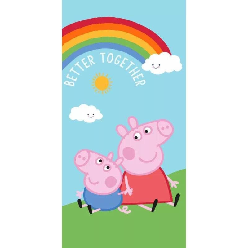Prosop baie, Peppa Pig, 70x140cm, 100% bumbac, Multicolor Engros