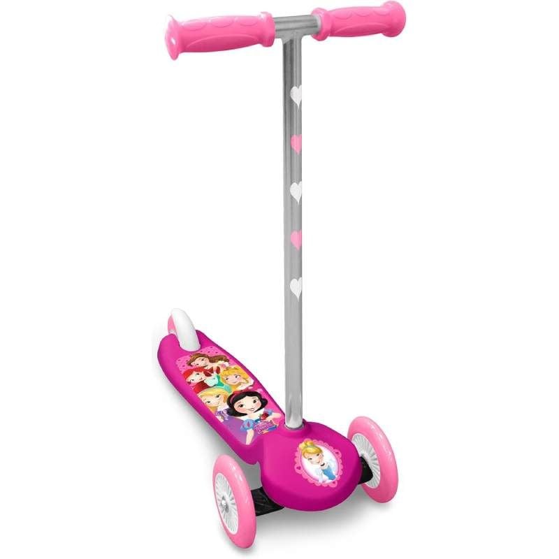 Trotineta intuitiva cu 3 roti, multicolor, manere confortabile, platforma antiderapanta, roti acoperite cu material PVC, frana posterioara cu piciorul, Princess, Disney Engros