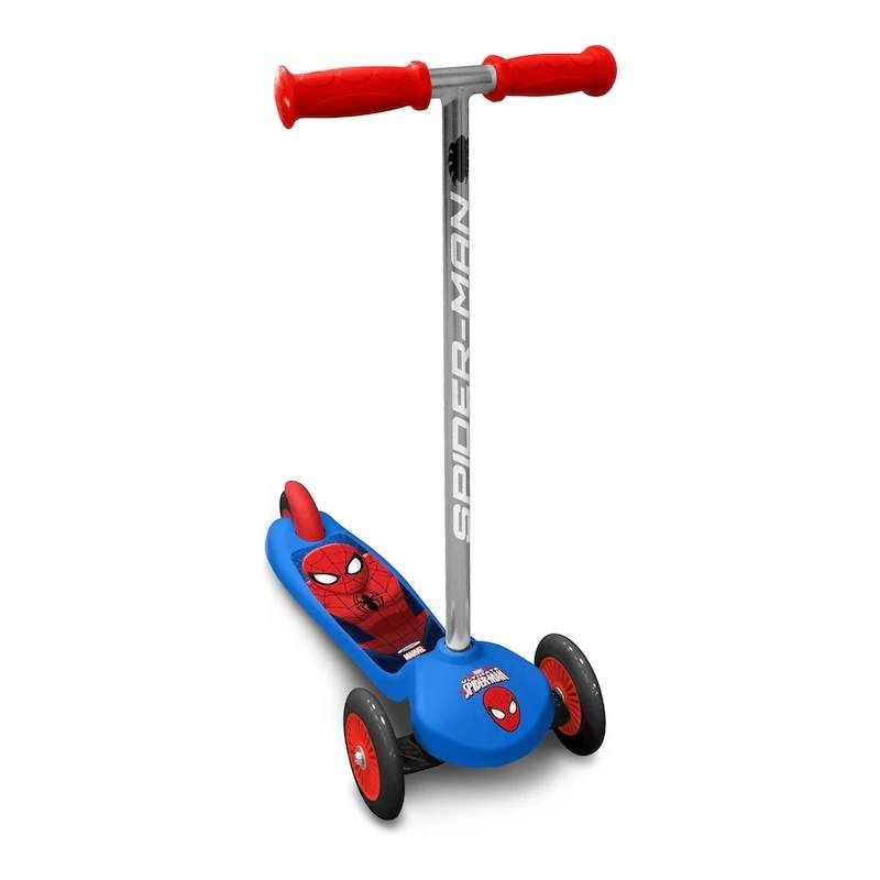 Trotineta intuitiva cu 3 roti, multicolor, manere confortabile, platforma antiderapanta, roti acoperite cu material PVC, frana posterioara cu piciorul, Spiderman Engros