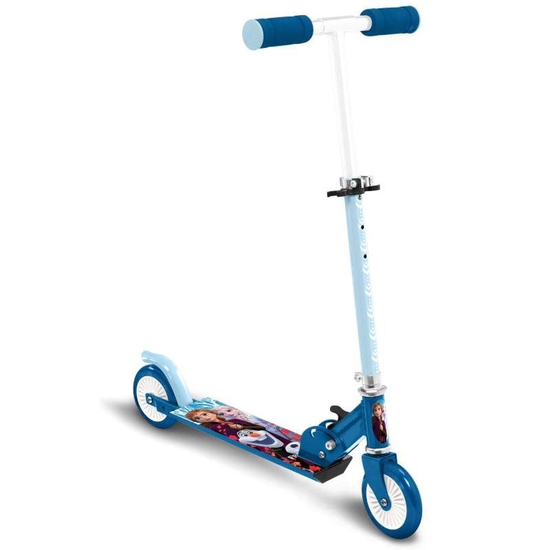 Trotineta pliabila cu 2 roti, Frozen, ghidon ajustabil, manere pliabile, platforma antiderapanta, frana posterioara cu piciorul, 3 ani +, multicolor Engros