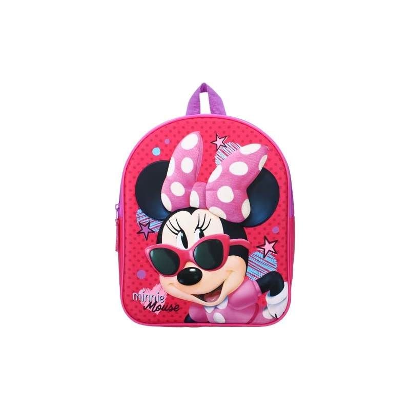 Ghiozdan 3d Minnie mouse friends around town, dimensiuni 32cm x26cm x11cm Engros