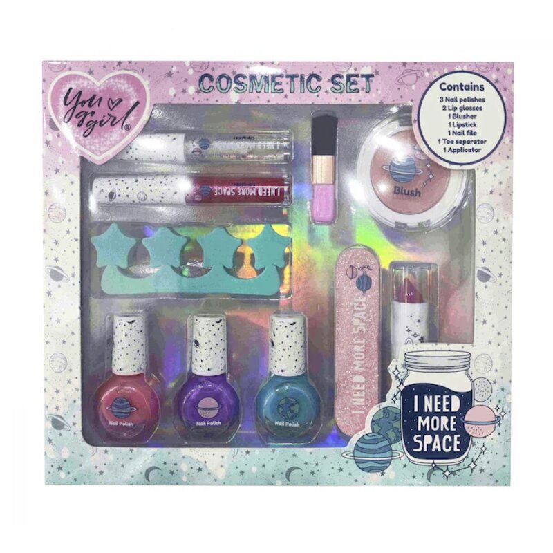 Set Machiaj pentru copii, Non-toxic, +5 ani, 10 piese, 21x18x3 cm, You go Girl Engros
