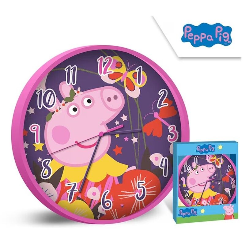 Ceas de perete, Peppa Pig, 25 cm, Multicolor Engros