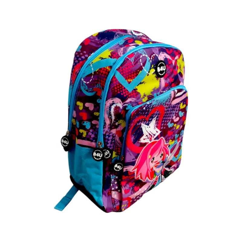 Ghiozdan scoala ergonomic cu trei compartimente, rezistent la stropi de ploaie, bretele intarite si ajustabile, 44x35x14 cm, multicolor, Rock Engros