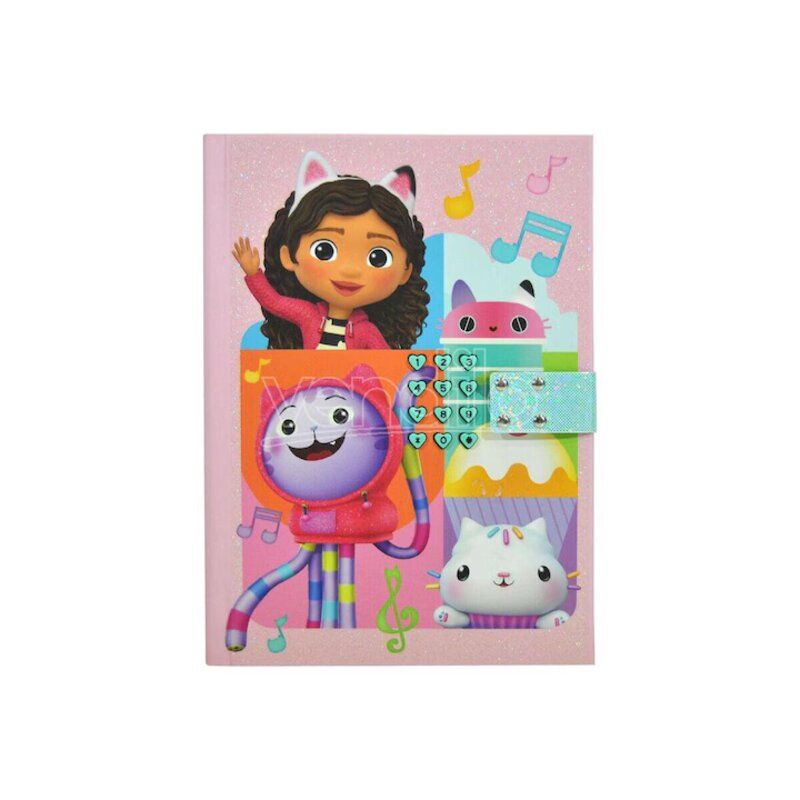 Jurnal secret cu cifru si sunete, multicolor, 21x16x3 cm, Gabby s Dollhouse Engros