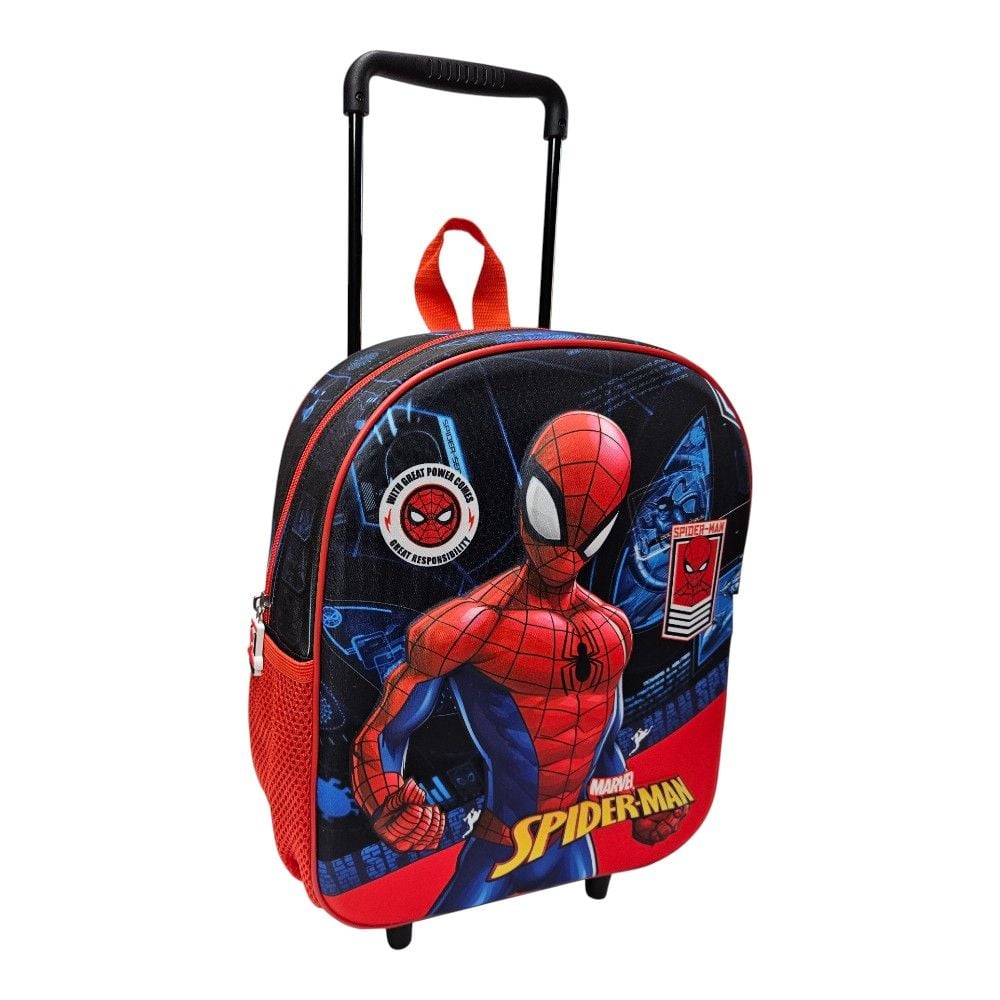 Troler 3D, 32x26x11cm, multicolor, bretele ajustabile si intarite, Happy, Spiderman Engros