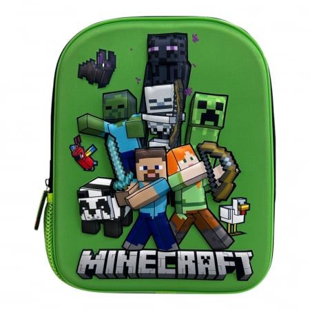 Ghiozdan 3D, 29x24x12 cm, multicolor, bretele ajustabile si captusite, Minecraft Engros