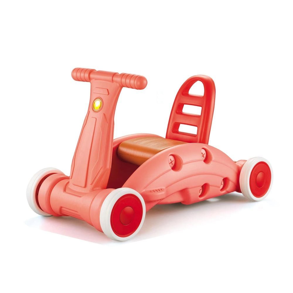 Premergator, Balansoar si Suport de Sprijin, Cu Roti pentru Mobilitate Usoara, Scaun Captusit si Spatar Ergonomic, Ideal pentru Invatarea Mersului Independent, Roz Engros