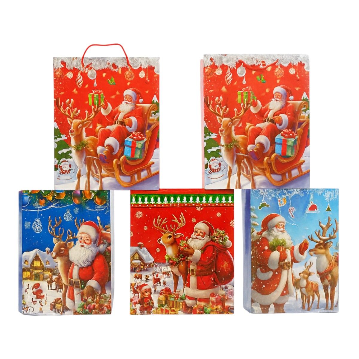 Pungă Cadou 12/set de Crăciun, 32x26x10cm, Diferite Modele Engros