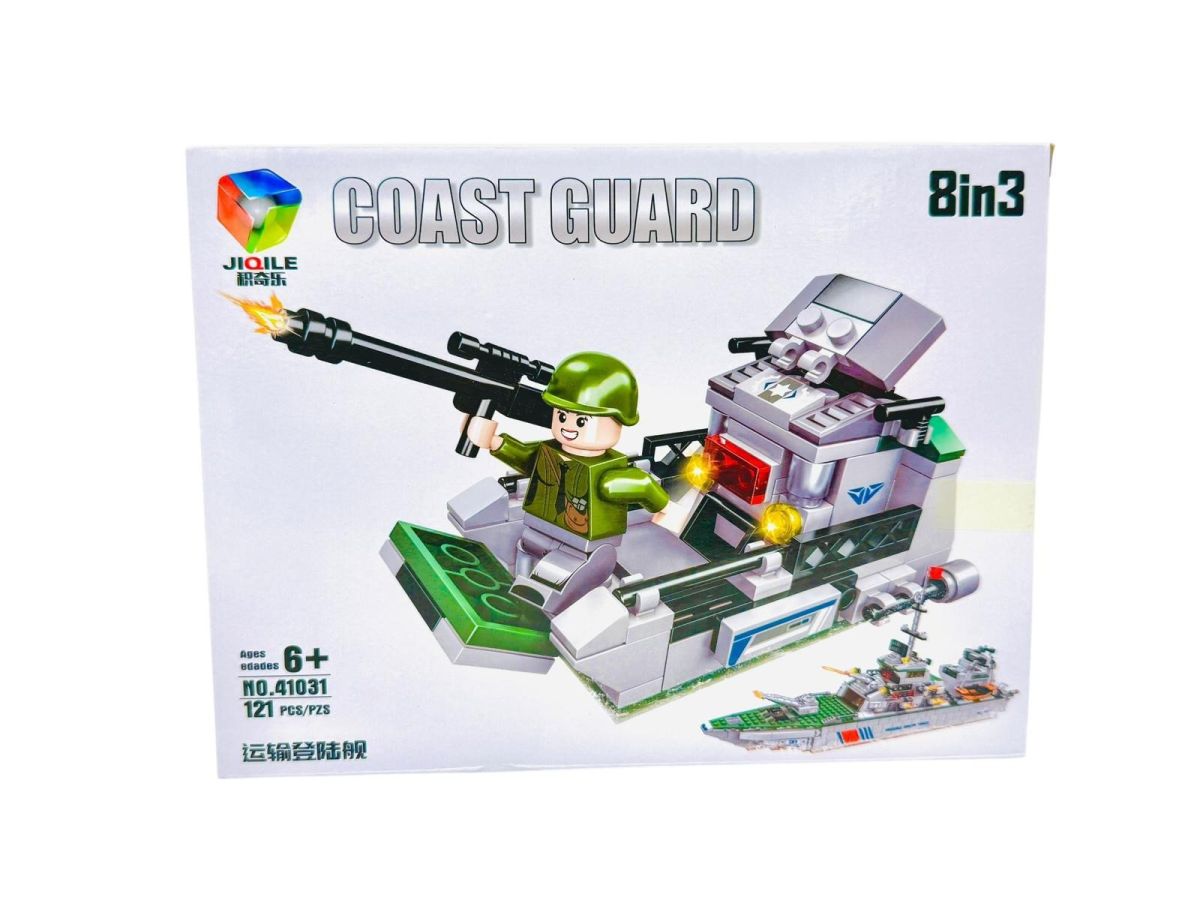 Joc de construcție pentru baieti Coast Guard, +130piese, 23.5×18.5×4.5cm, +6ani,