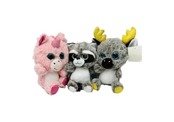 Animalut din plus Adorabil, ochisori cu sclipici, 6 modele, 25cm, +3ani