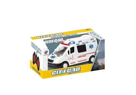 Eroul Salvator pe Roti, Ambulanta cu telecomanda, efecte luminoase si sonore, 24x13x11.5 cm
