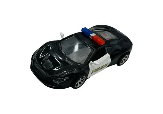 Mașinuță Metalică de Poliție cu Uși Deschise, 15×7.5×6.5 cm – 2 Modele Disponibile