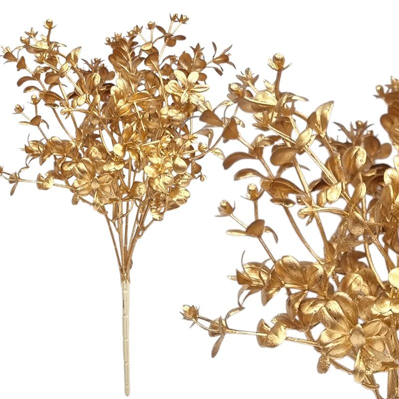 Buchet floare aurie Buxus pentru aranjamente, engros7 fire