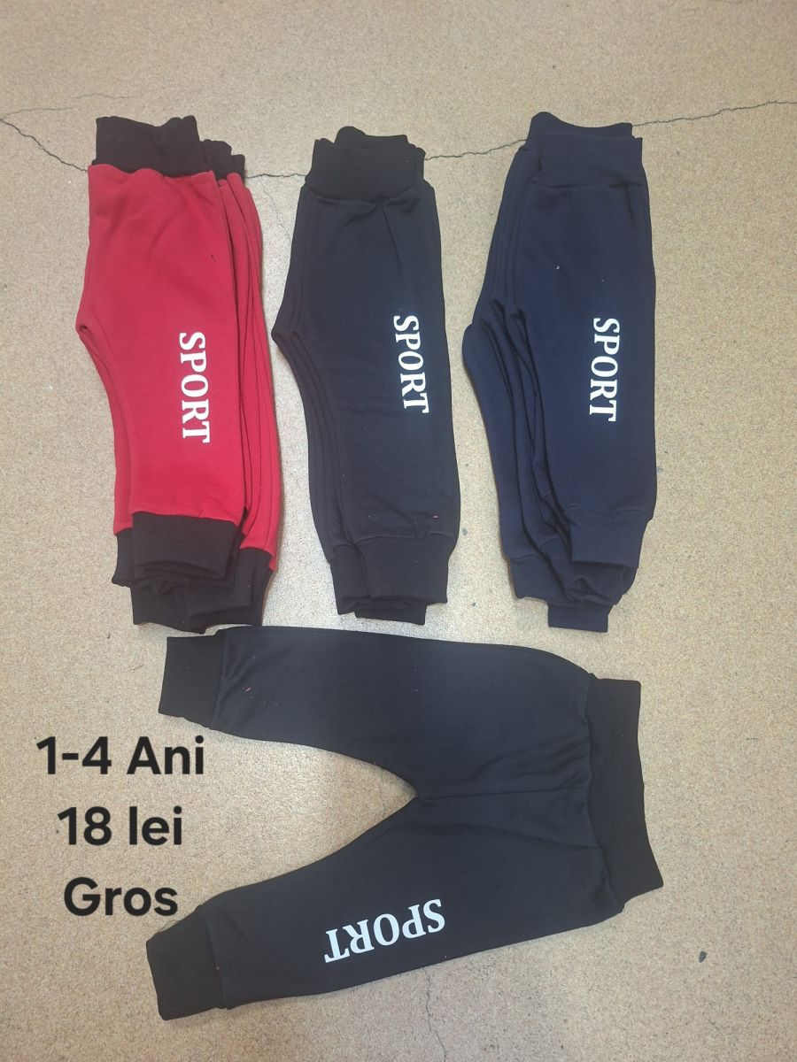 Pantaloni grosi Engros pentru baieti, de trening, cu model imprimat