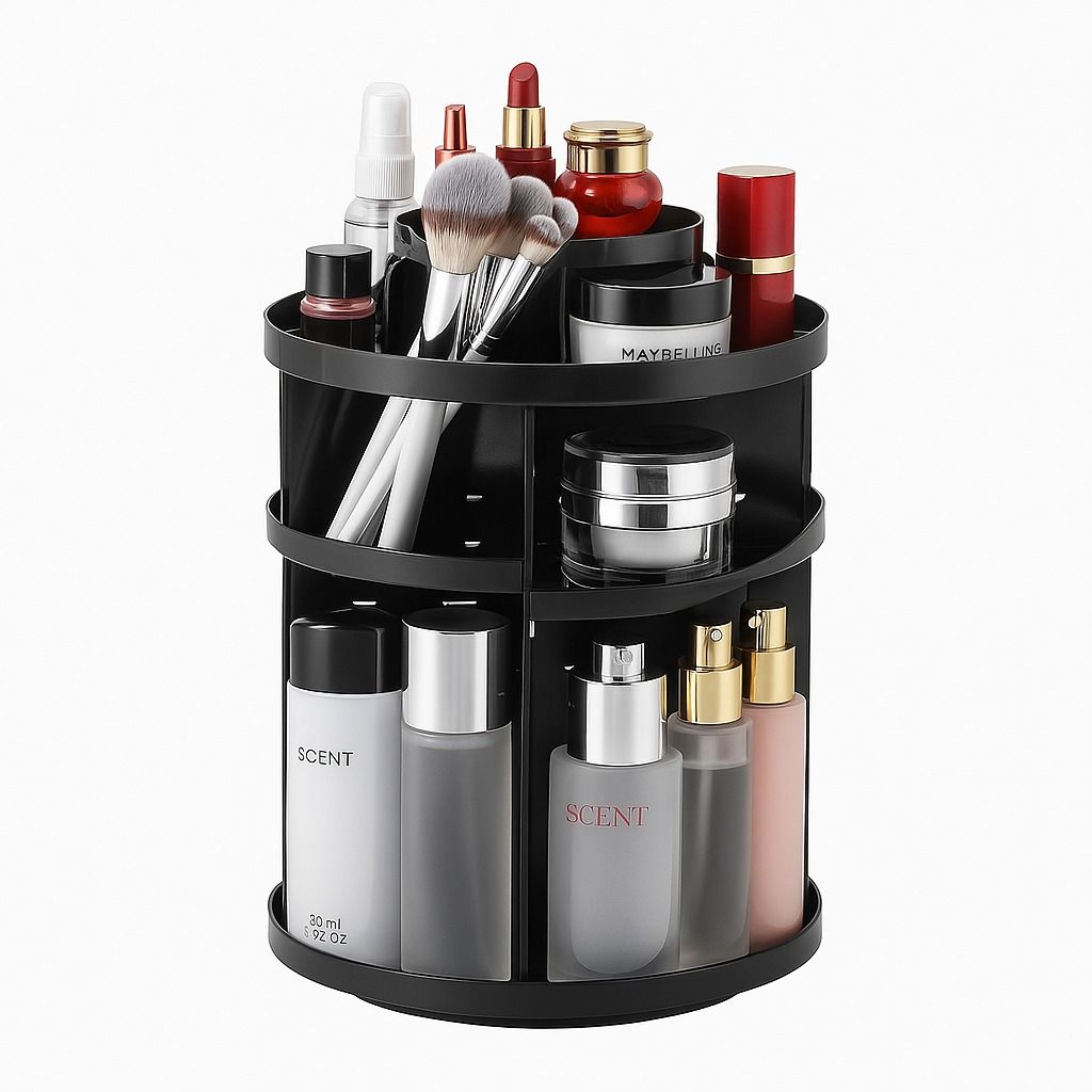 Organizator Rotativ pentru Cosmetice, 360°, Cu Rafturi Reglabile, Engros